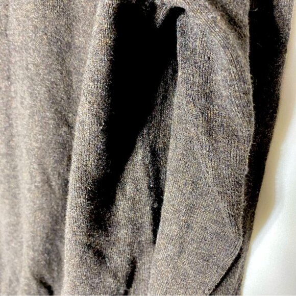 Eddie Bauer Brown Cotton Cashmere Knit Mock Neck Half Zip Pullover Sweater M - Picture 6 of 13